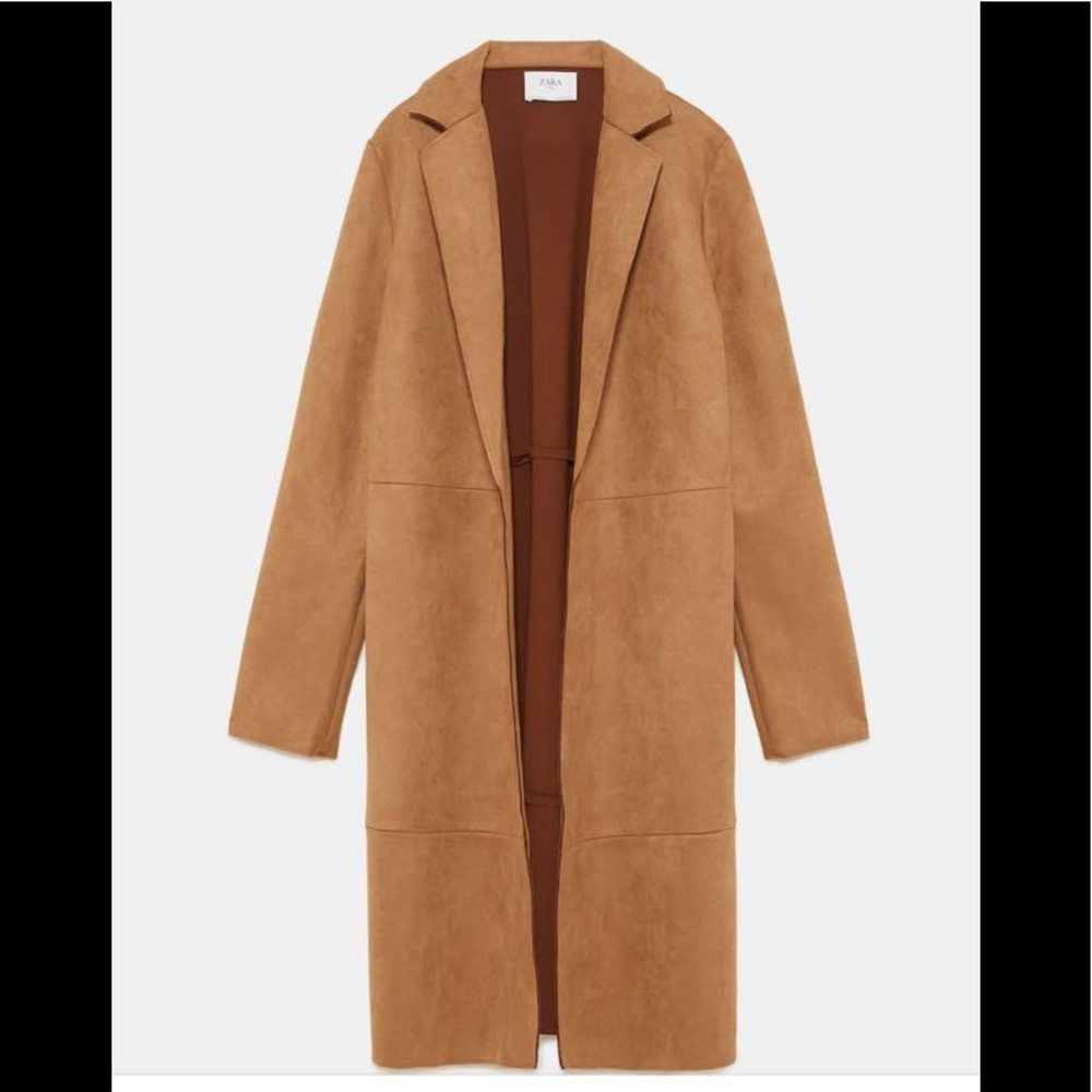 Zara Faux Suede Camel Coat